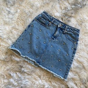 Studded Jean Skirt